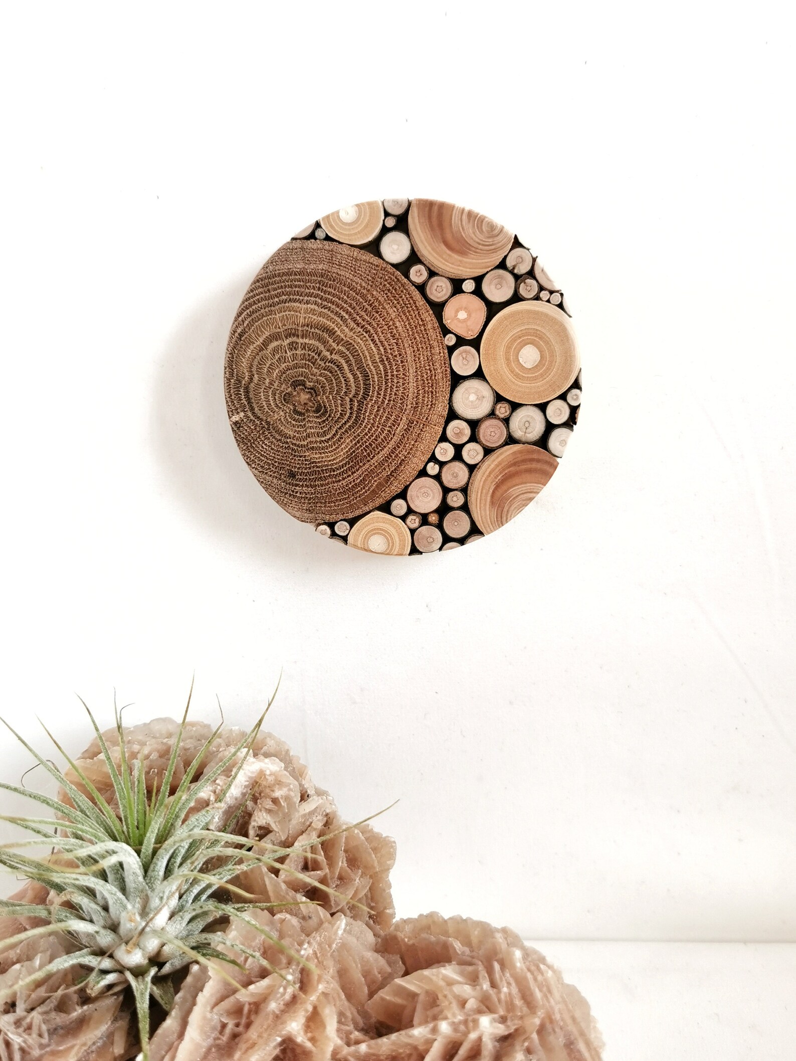 Small half moon wood wall art/ Celestial Boho home decor/ Etsy