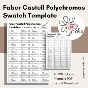 Faber-Castell Polychromos 120 Swatch Template - Digital Download