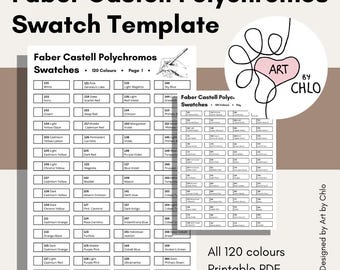 Faber-Castell Polychromos 120 Swatch Template - Digital Download