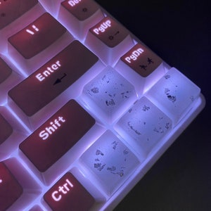 Handmade keycaps &quot;WhiteSilver&quot; made from HQ epoxy resin for mechanical keyboard