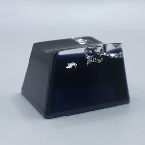 Handmade keycaps &quot;BlackSilver&quot; made from HQ epoxy resin for mechanical keyboard