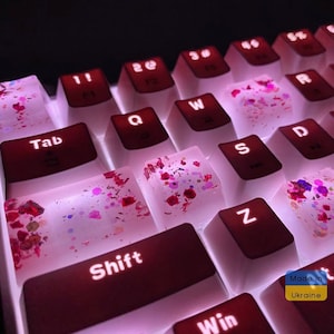 Handmade keycaps &quot;Sakura&quot; made from HQ epoxy resin for mechanical keyboard