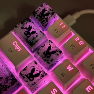 Handmade keycaps &quot;Bunny&quot; made from HQ epoxy resin for mechanical keyboard