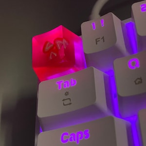 Handmade keycaps &quot;Strawberry&quot; made from HQ epoxy resin for mechanical keyboard