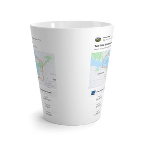 Läufer Geschenk Latte MUG - Strava Runner Becher, Radfahrer individuelle Tasse - Sport Geschenke - Aktivitätskarte Becher für Geburtstag, Jubiläum.