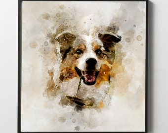 Benutzerdefinierte Aquarell Haustier Portrait, Malerei Kunst, personalisierte Gedenkstätte, Jahrestag, Geburtstagsgeschenke für Hunde und Katzen