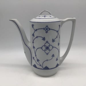 Vintage coffee pot by German Jaeger Eisenberg Blau Saks porcelain blue and white porcelain, Christmas gift, gift ideas, home decor