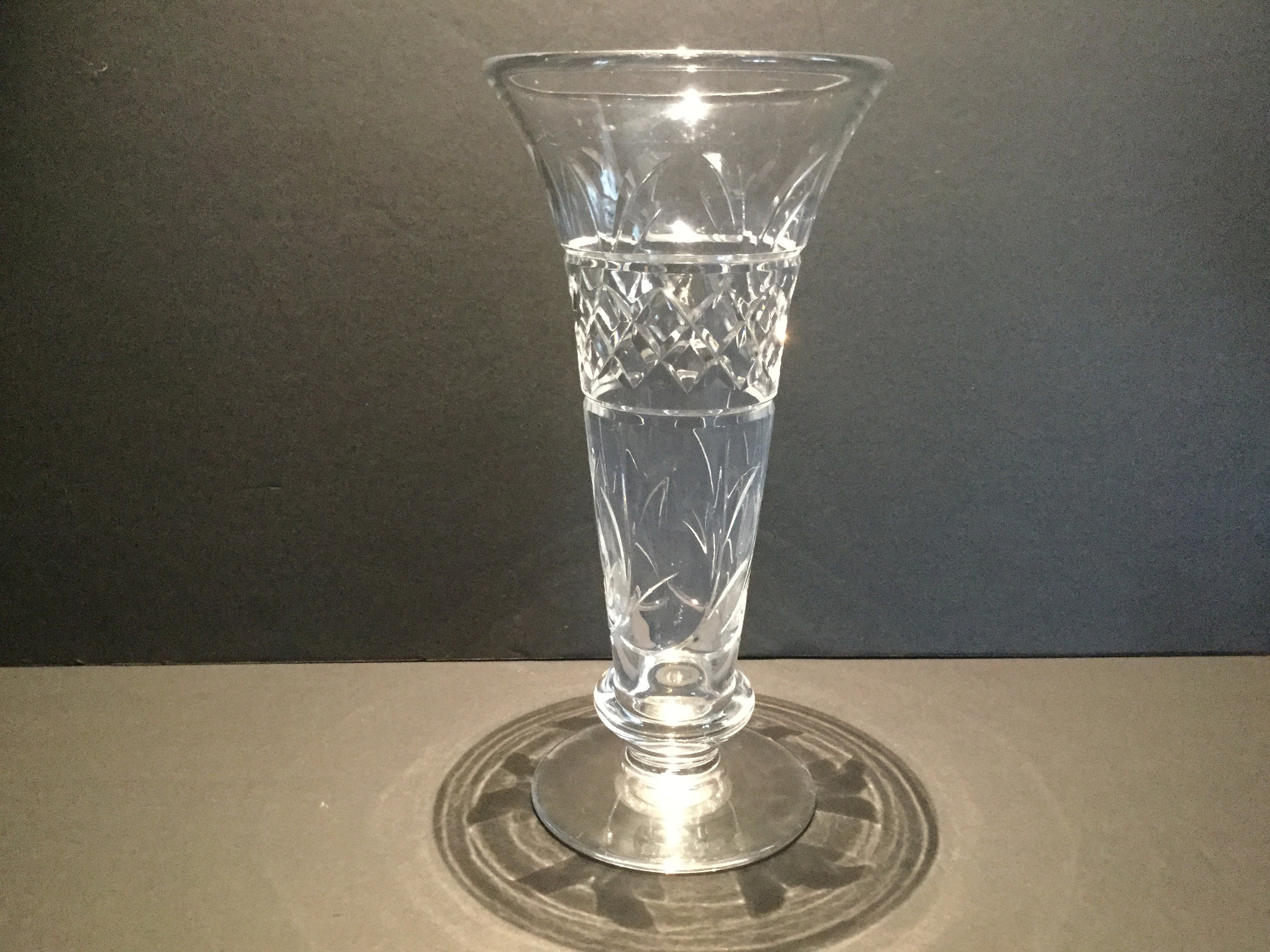 Tulip shaped crystal vase with lattice pattern crystal vases Etsy