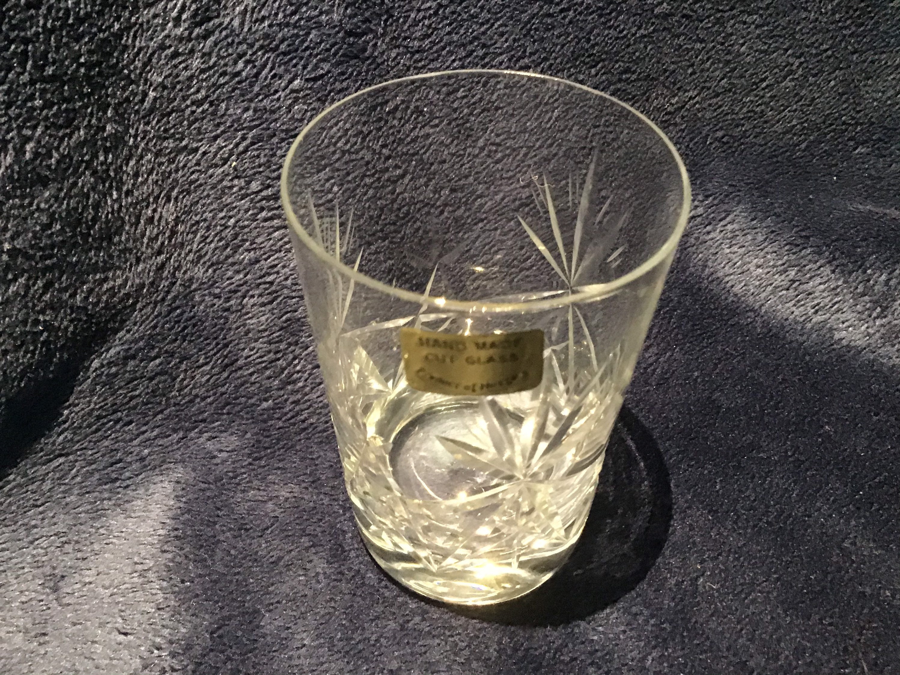 Three 3 Polish hand made cut glass shot glasses Christmas Etsy