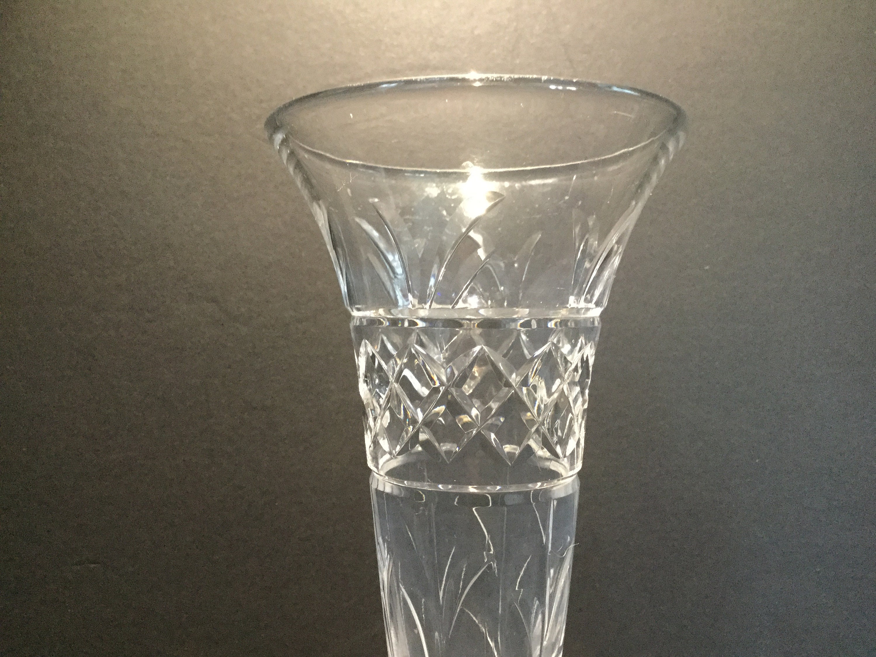 Tulip shaped crystal vase with lattice pattern crystal vases Etsy