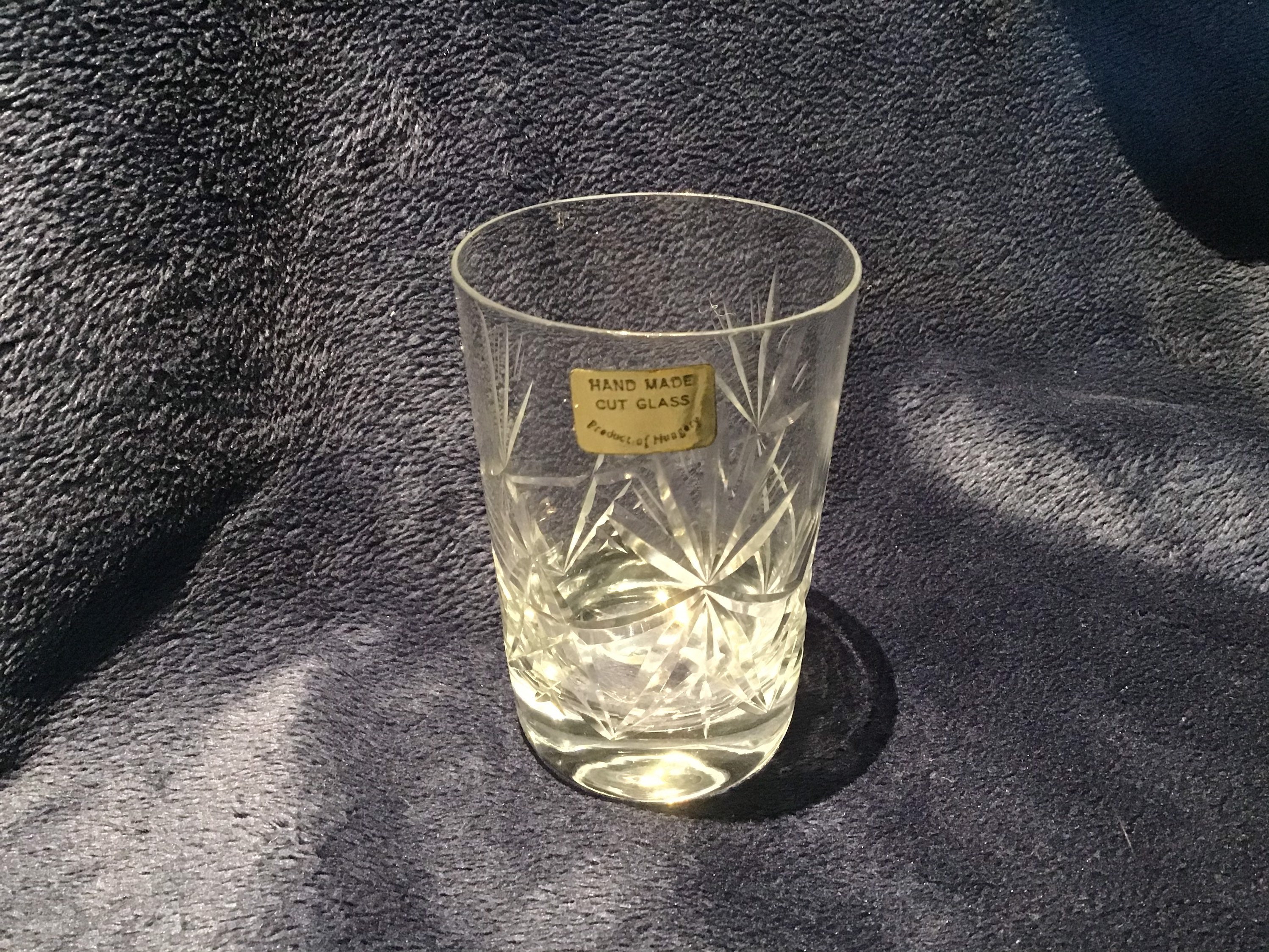 Three 3 Polish hand made cut glass shot glasses Christmas Etsy