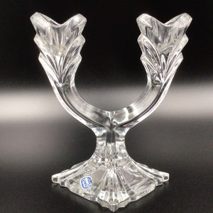 Bohemia Crystal Candlestick: Vintage Glass Candelabra, Elegant Home Decor