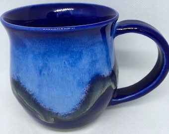 Holds 15 Ounces Large Coffee Mug Vintage Belly Design Cobalt Blue New.