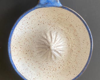 Blue and White ceramic juicer, Stoneware