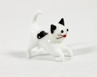 Crouching Black And White Cat