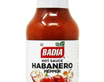 Hot Habanero Pepper Sauce 5 0z / Badia brand in glass bottle