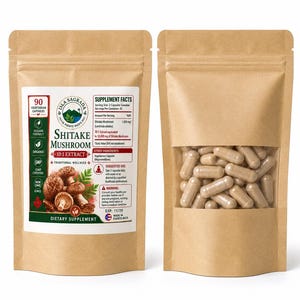 Shitake Mushroom Extract/ 90 Vegetarian Capsules/1,000Mg. per serving/by Isla Sagrada