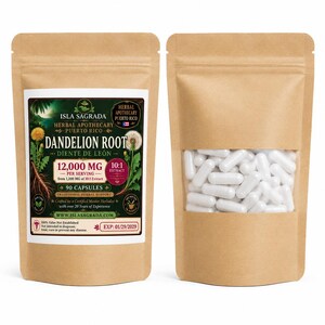 Dandelion Root Extract Capsules/Raíz Diente de León/Isla Sagrada/1,200Mg per serving