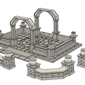 Scarica digitale STL Star Wars Legione Terrain ispirato Giardino con le pareti