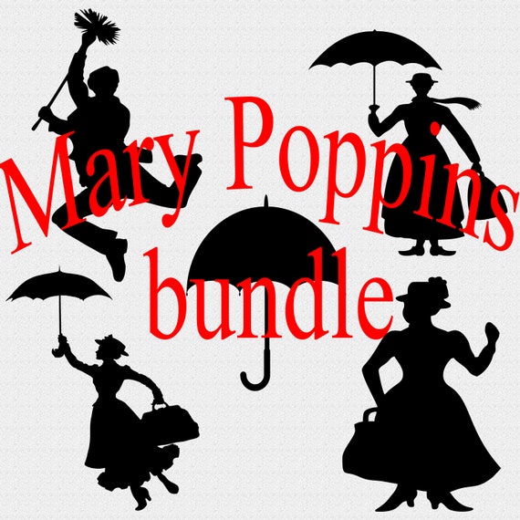 material Mary Poppins 15 Cliparts format Svg File for Cricut and Dxf File for Silhouette cutting machine plus Ai and Png file.