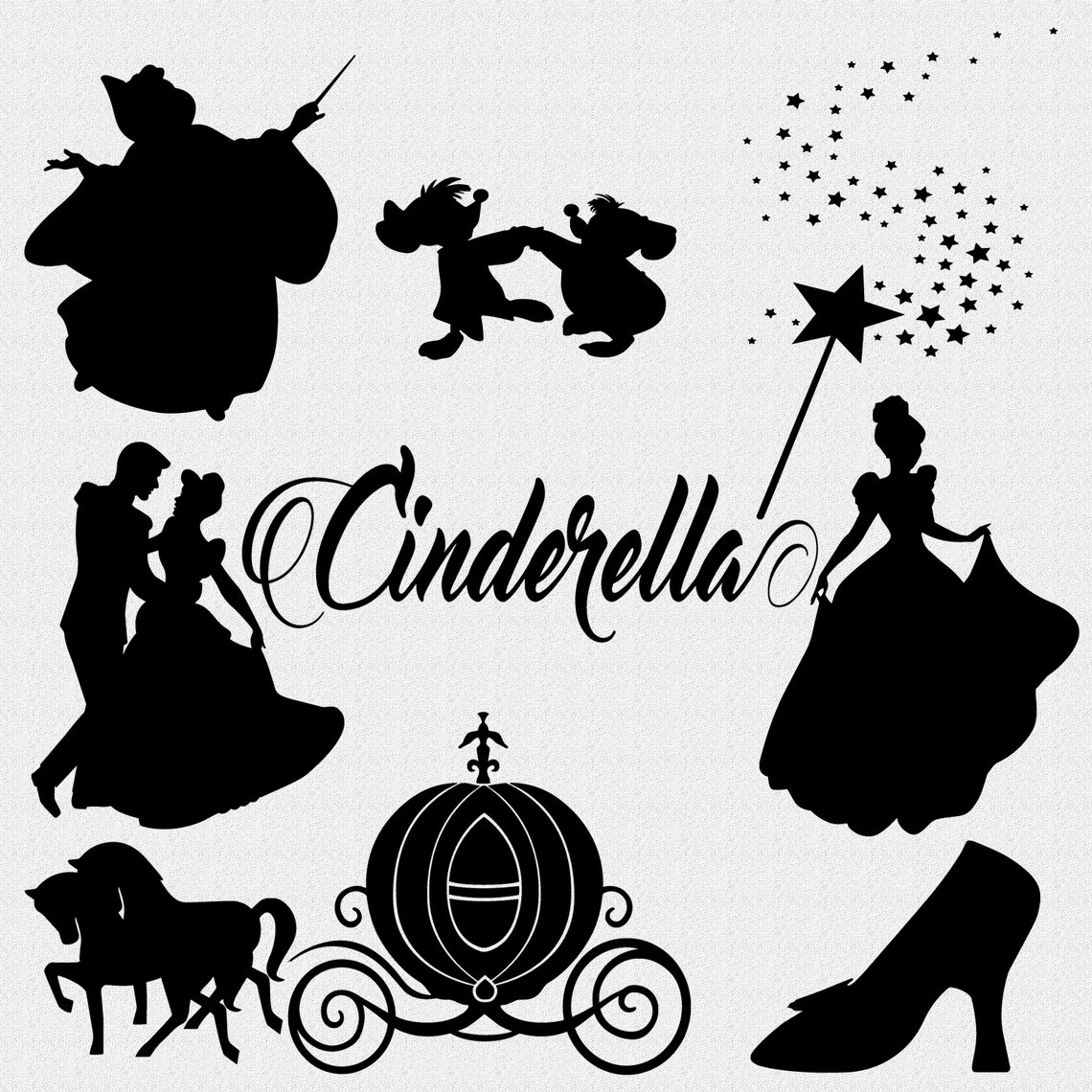 Cinderella Bundle Includes 8 Images in SVG PNG and JPEG | Etsy