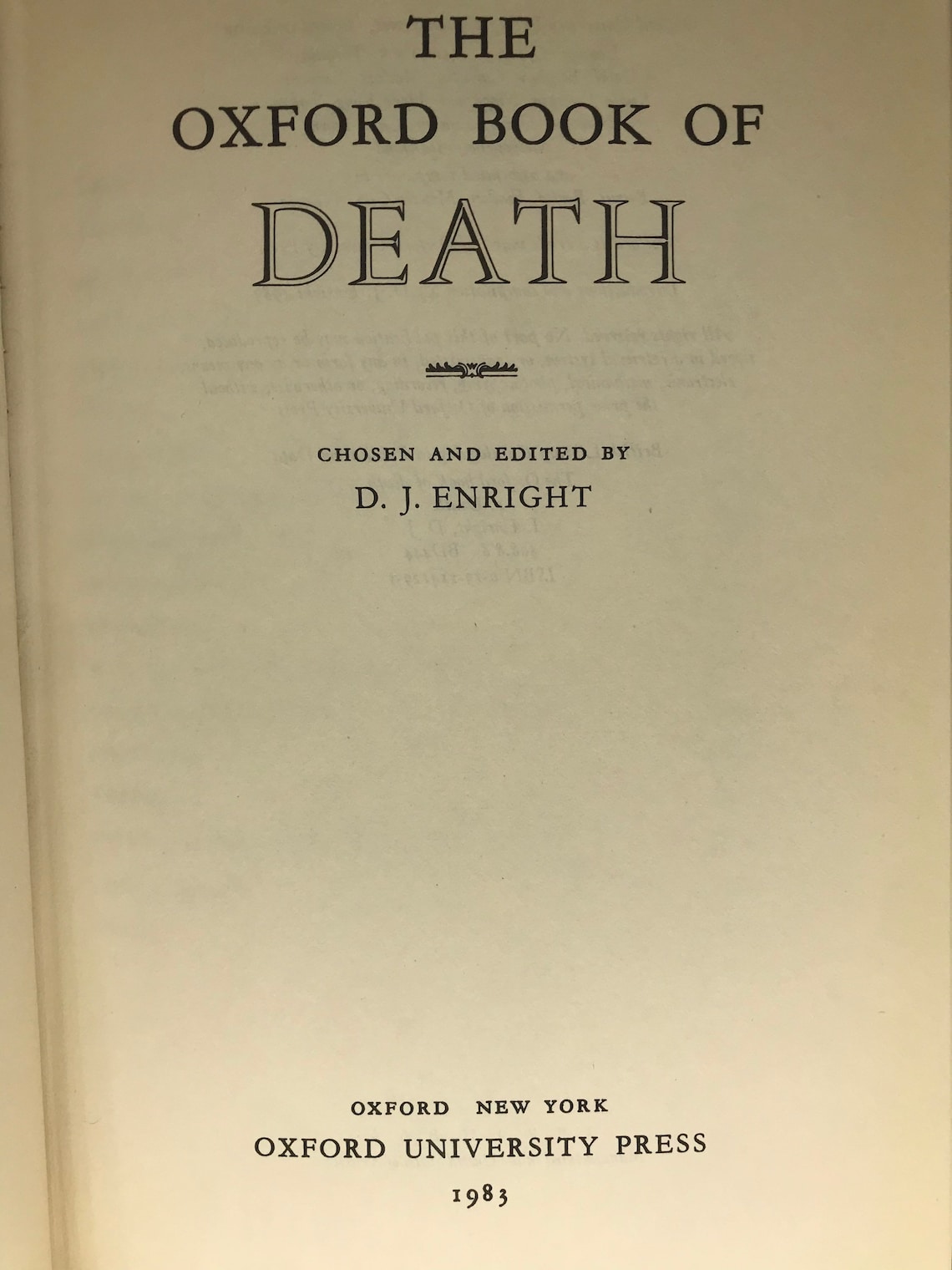 The Oxford Book of Death by D.J. Enright gigaklo