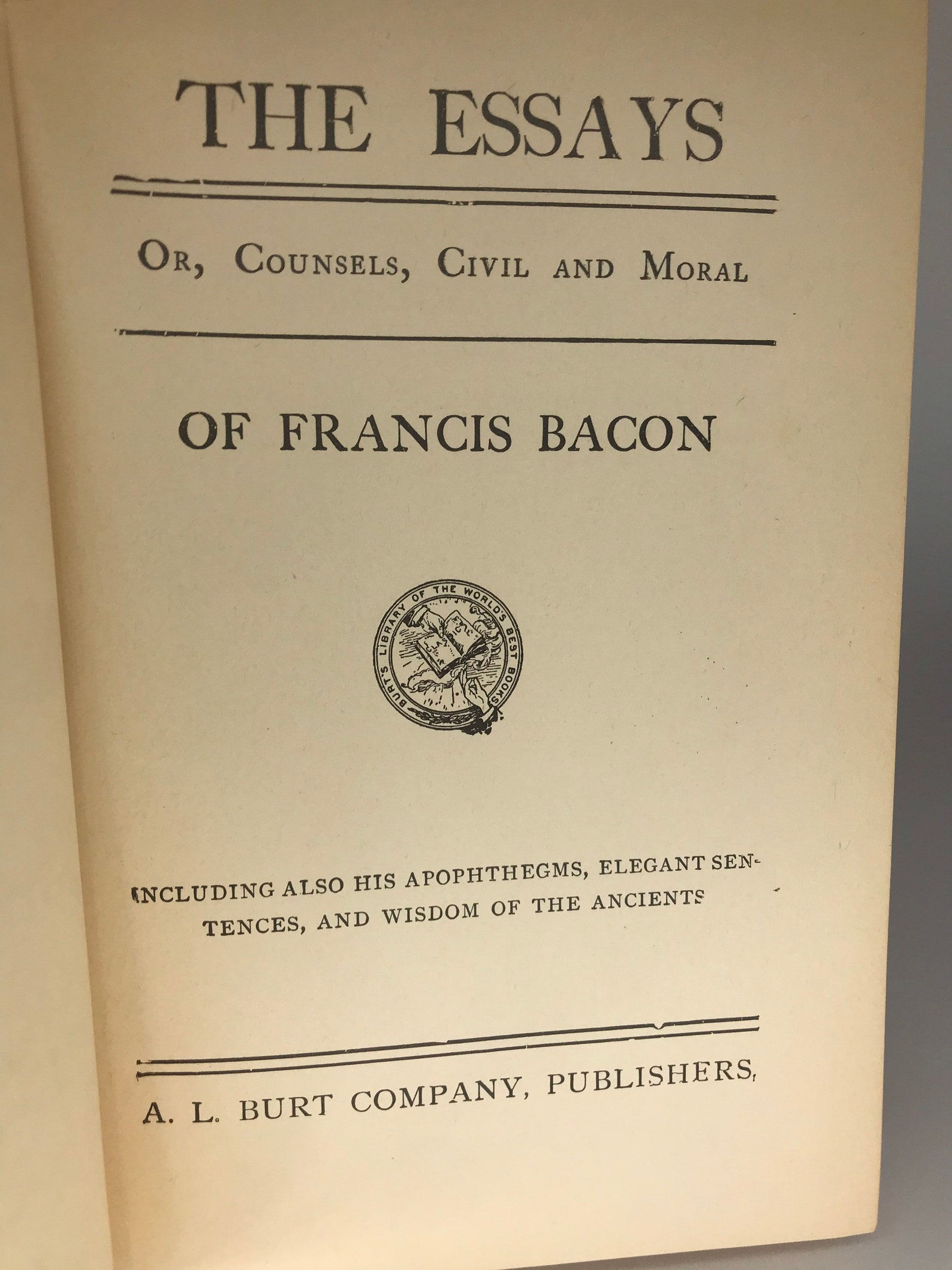 francis bacon essays or counsels civil and moral