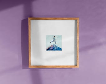 Walter Mitty Movie Miniature Print: Watercolor Mini Movie Poster
