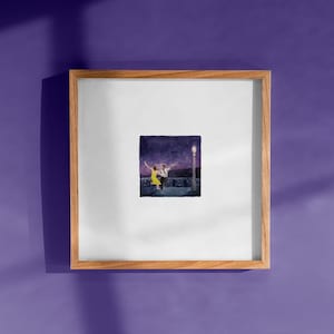 Stampa in miniatura del film La La Land - poster del film - Stampa quadrata di alta qualità da illustrazione ad acquerello, senza cornice