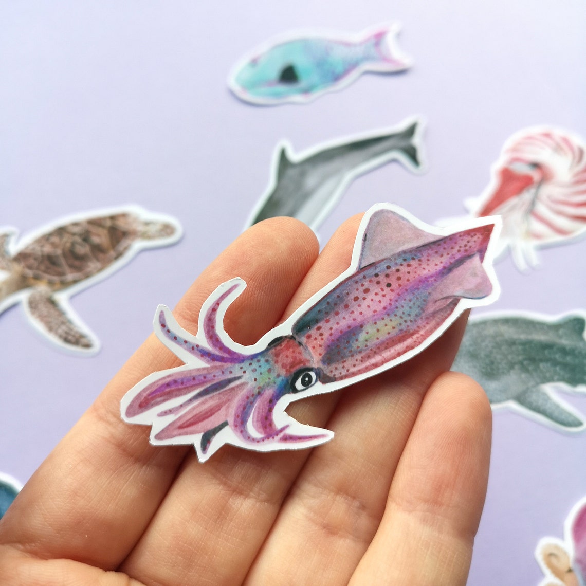 Ocean creatures stickers set Paper stickers / Vinyl Etsy