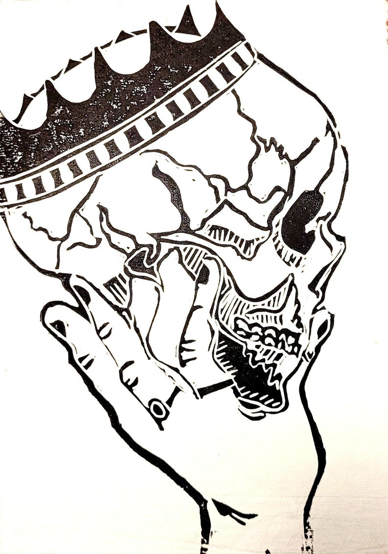 Alas Poor Yorick Handprinted on Lotka Paper Etsy