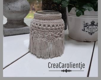 Dutch pattern Tealight holder / Jar Cover Boho style