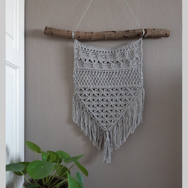 Crochet pattern English (US) Wallhanging Macrame-look