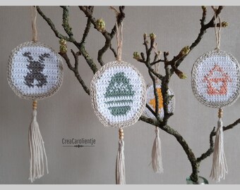 Crochet pattern Easter ornaments, Dutch and English (US)