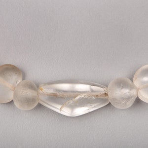 Ancient Quartz Crystal Necklace with Handmade Silver Clasp