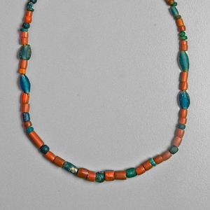 Antique and Ancient Glass Beads from Mauritania with Fine Silver Clasp