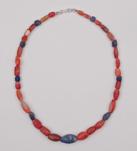 Ancient Carnelian and Lapis Lazuli Beads From The 
