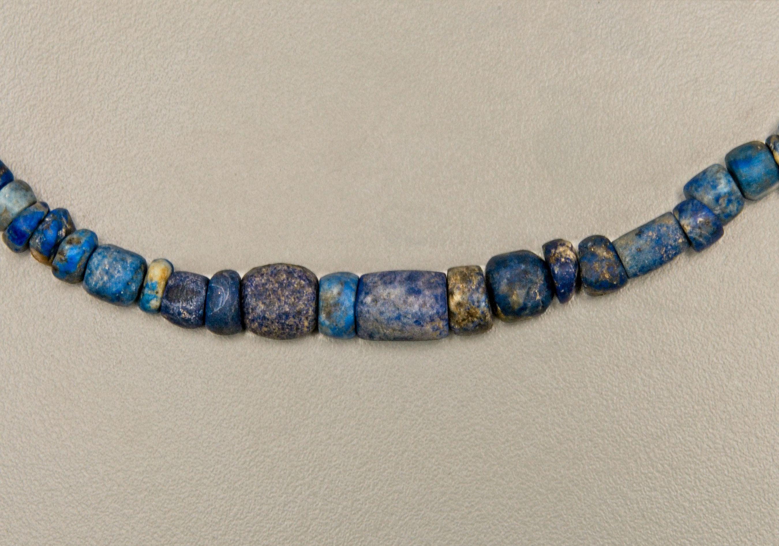 Ancient Lapis Lazuli (lazurite/calcite) Barrel Beads With Fine Silver ...