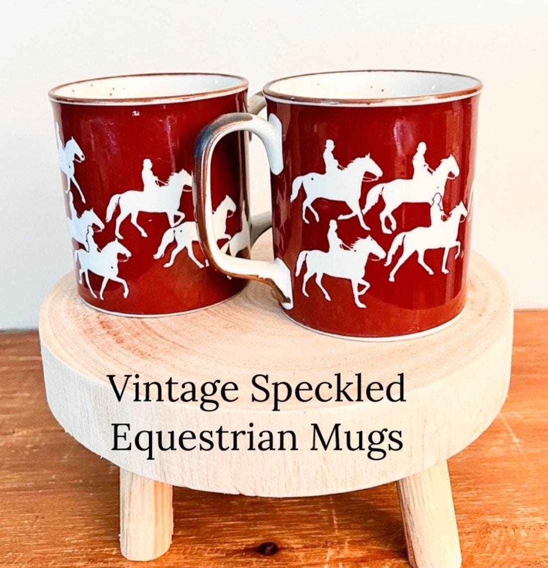 Spotted Dog Gift Company Horse Coffee Mug Set of 4, Cute Mugs 12oz Ceramic Porcelain Coffee Tea Cups, Horse Lovers Gifts for Women Men and