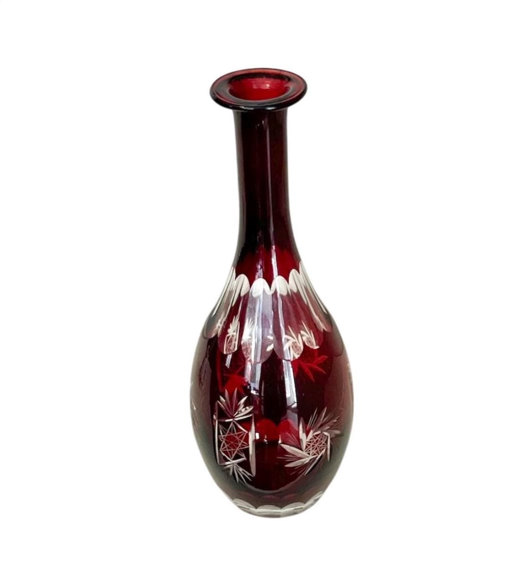 BOHEMIAN GLASS クリスタルガラス　花瓶 Czech bohemian crystal vase - Etsy 日本