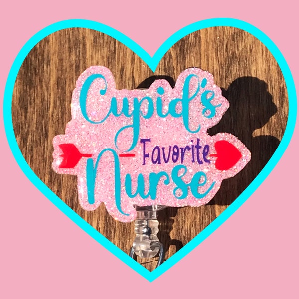 Badge Reel, Valentines Day Badge Reel, Nurse Badge Reel, Valentines Day, Cupid, Valentines,Retractable Reel