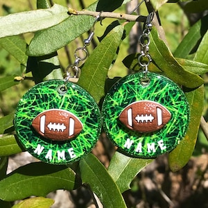 Customized Football Earrings, Personalized Football Earrings, Football Earrings Personalized, Football Earrings with Childs Name