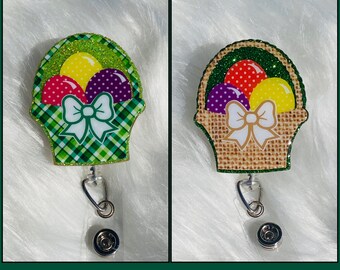 Badge Reel, Easter Badge Reel, Nurse Badge Reel, Easter, Easter Basket, Happy Easter Badge Reel, Retractable Reel, Holiday Badge Reel