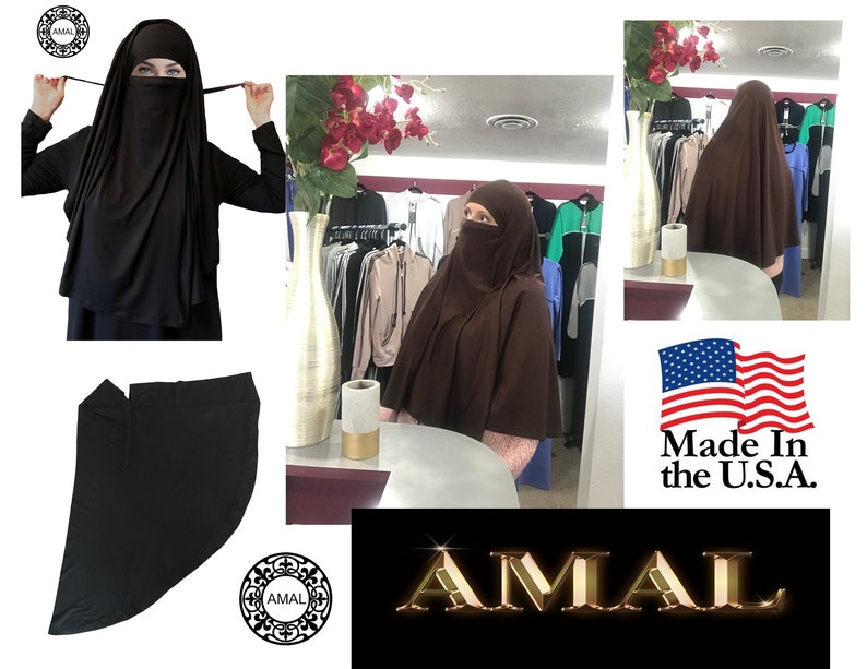 AMAL Muslim Tie-Dye Khimar. Hijab. Women Burka. Abaya. USA H11 image 2