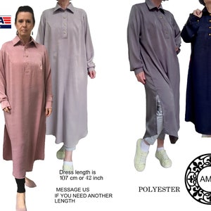AMAL MUSLIM. Women's Tunic. Long Shirt. xs-4xl. Islamic Hijab. USA. Model 59.