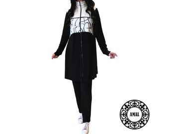 AMAL MUSLIM. Tracksuit. Pantsuit For Women. Cotton. Islamic Hijab. USA. Model 47-1.