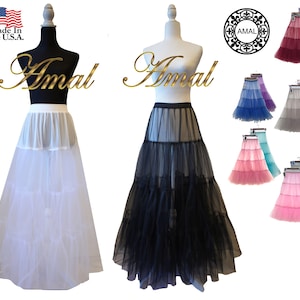 AMAL Retro Dress Vintage Dress Petticoats Long Skirt Women Floor Length USA 36" or 92 cm. Model U3.