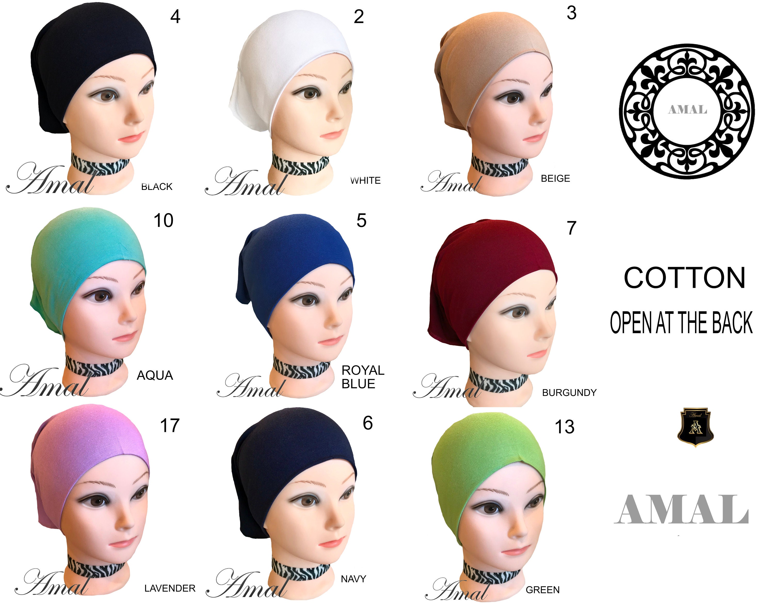 AMAL Muslim Cap For Women Under Scarf Cotton Islamic Hijab Fast Shipp…