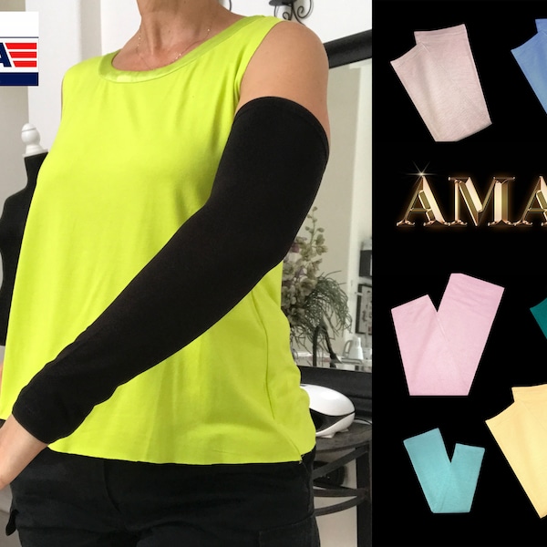 Amal Muslim. Sleeves to Cover Arms for Women. USA. fast shipping. colors. COTTON. Model B14