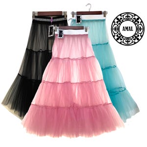 AMAL Retro Dress Vintage Dress Petticoats Long Skirt Women Floor Length USA 36&quot; or 92 cm. Model U3.